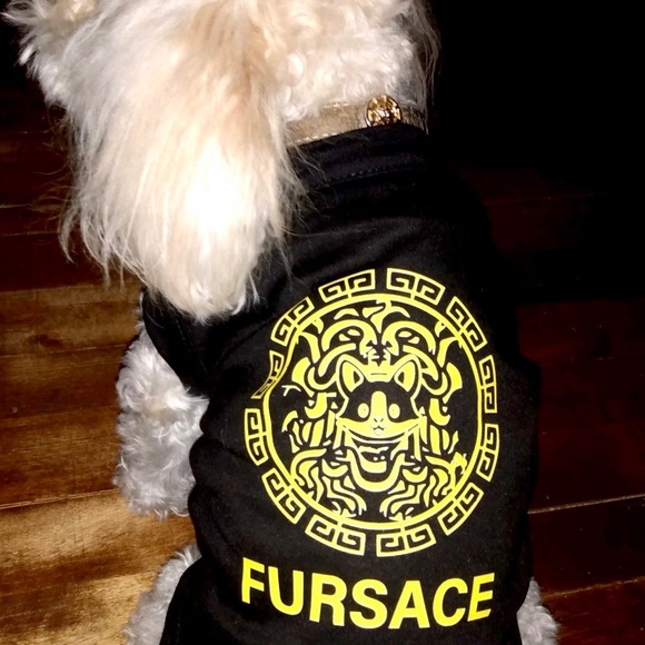 FURSACE Small Dog/ Cat Tee Shirt/ Black and Gold/ Brand New - Picture 10 of 14